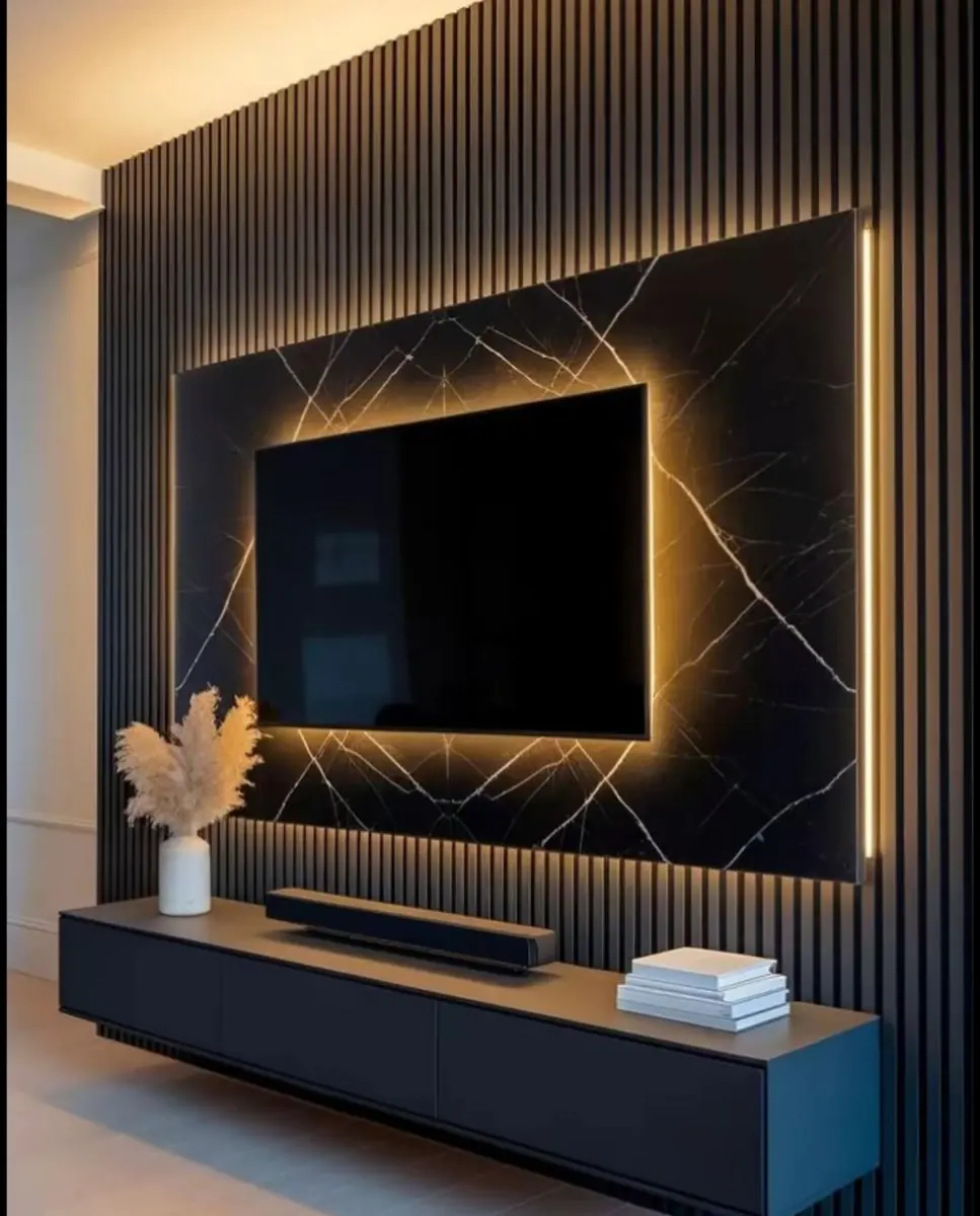 Premium modern TV feature wall by Kabom Furniture