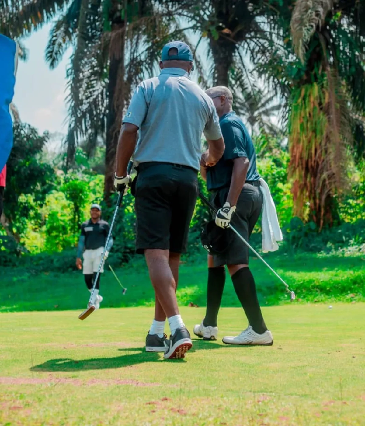 Golfers playing on the green at the Obong of Calabar Golf Tourney